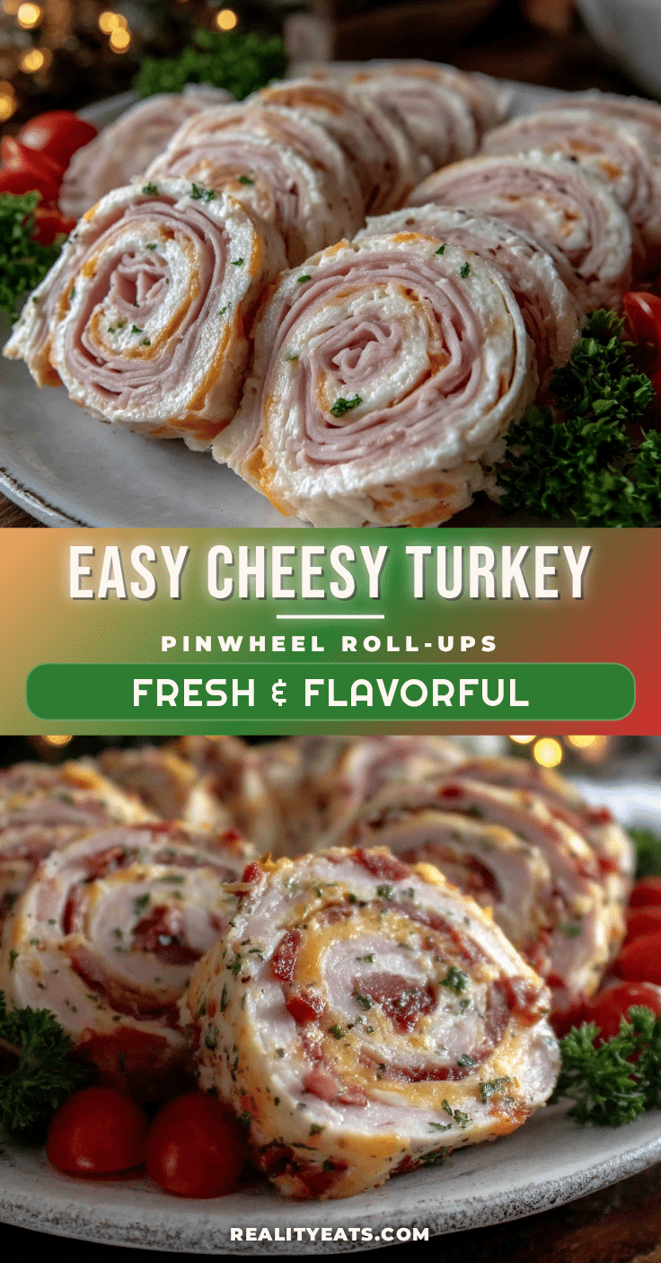 easy cheesy turkey pinwheel roll ups recipe