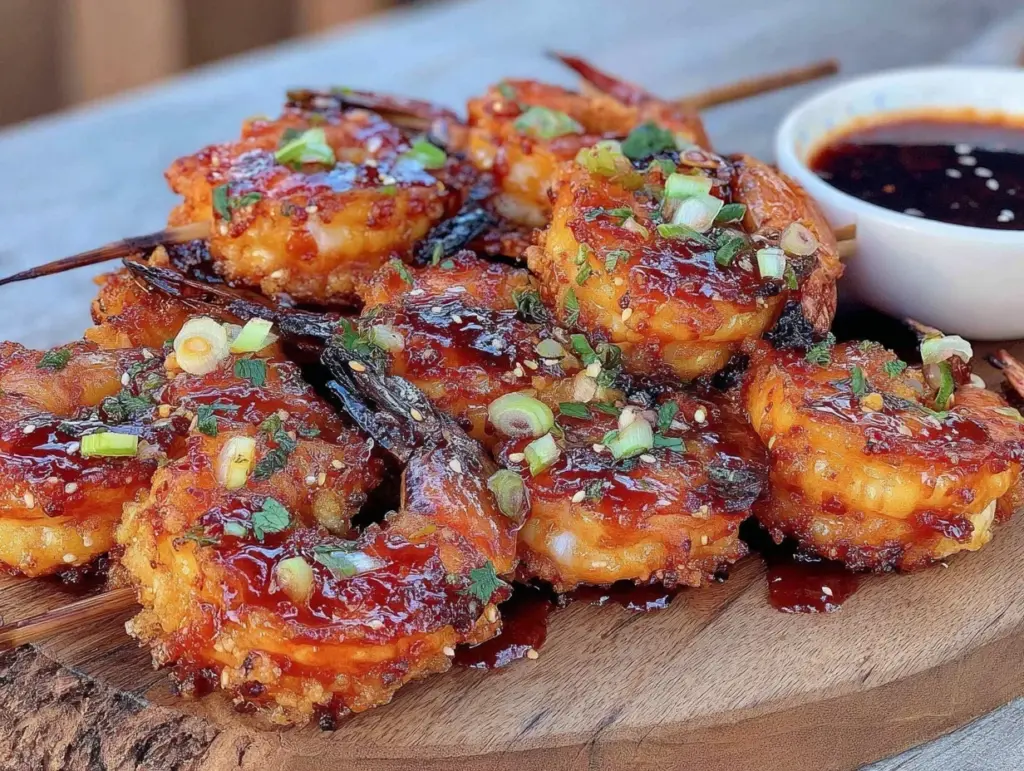 firecracker shrimp skewers - featured image