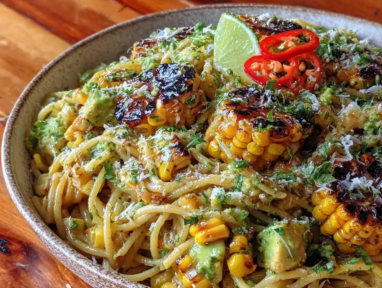 fresh grilled corn and avocado pasta salad preparation steps
