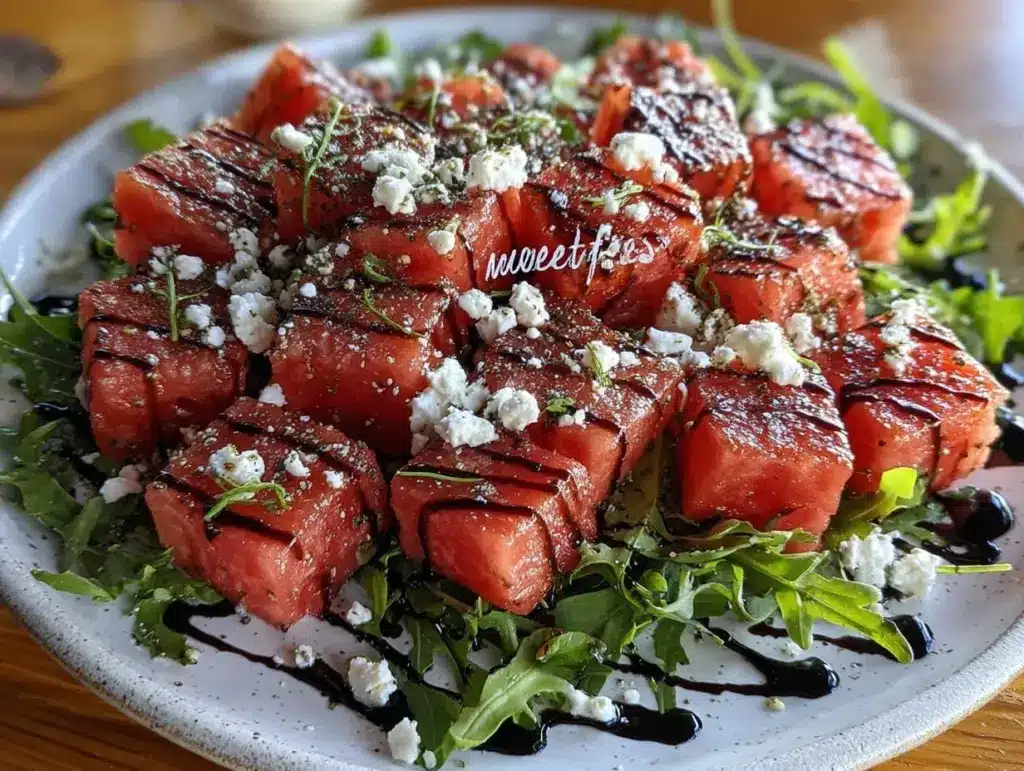 fresh watermelon feta arugula salad - featured image