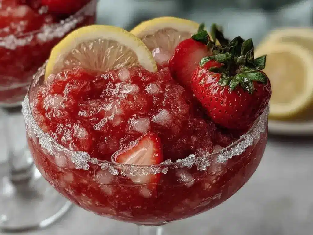 frozen strawberry lemonade margarita - featured image