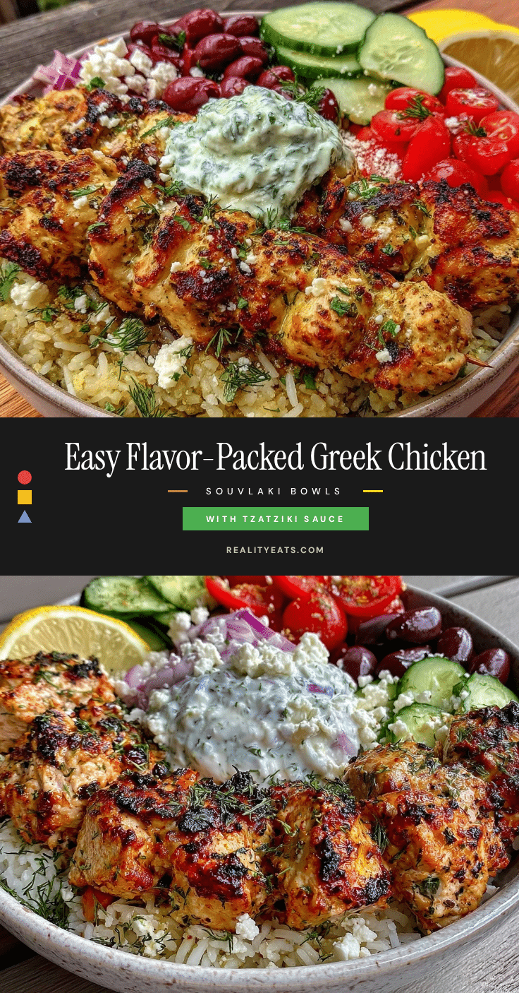 Greek chicken souvlaki bowls recipe