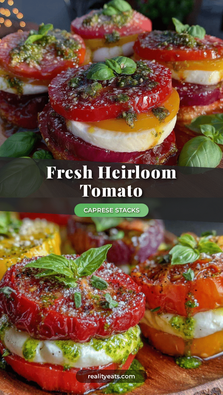 heirloom tomato caprese stacks recipe
