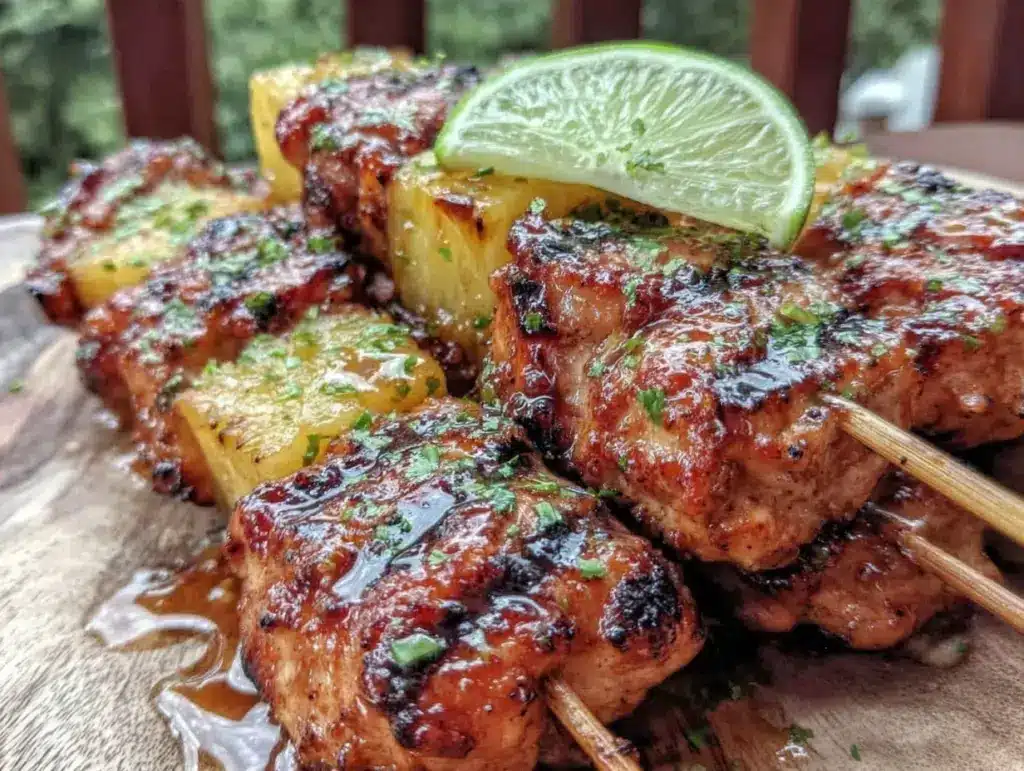 honey lime grilled chicken kabobs - featured image