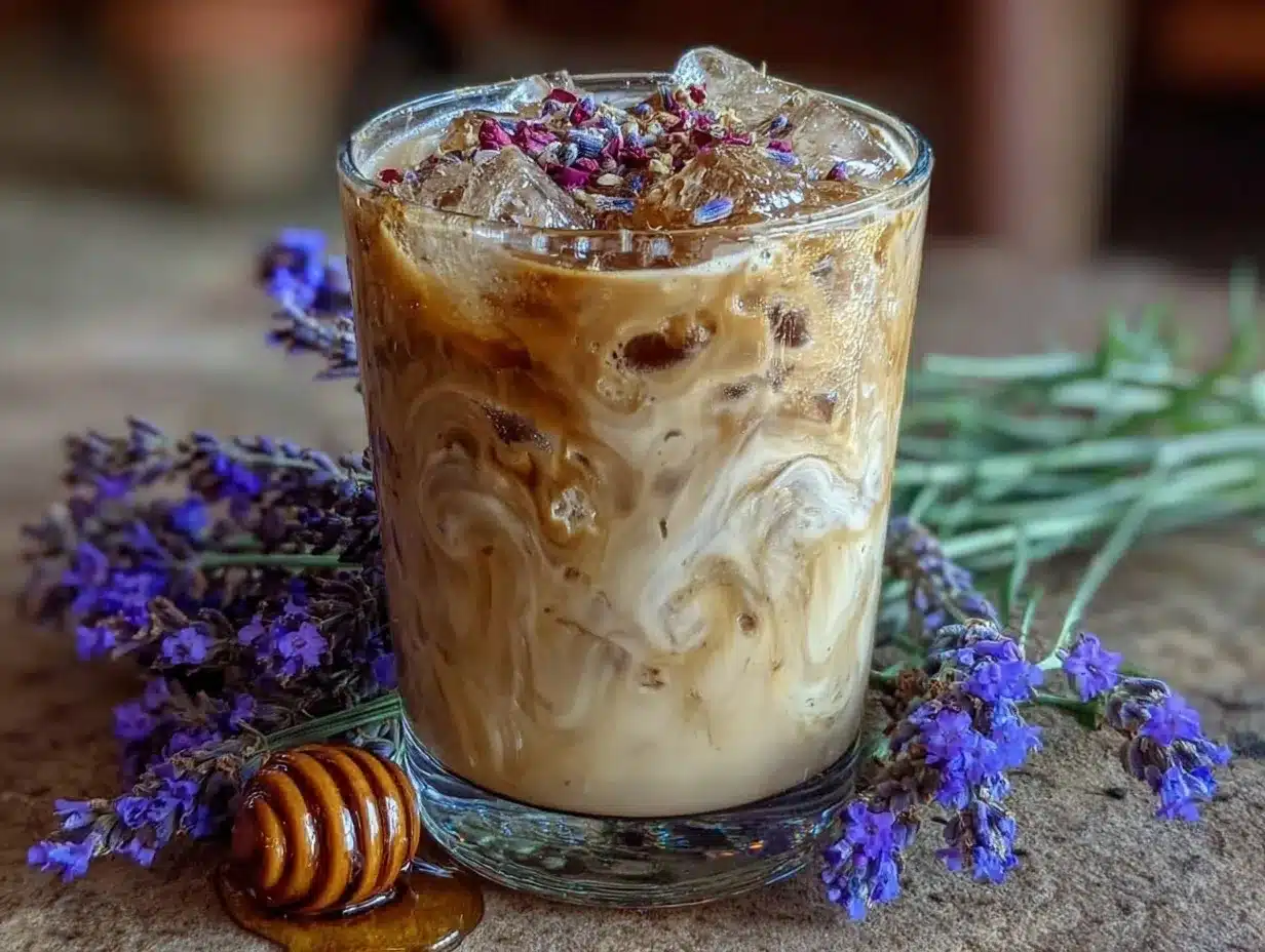 lavender honey iced latte preparation steps