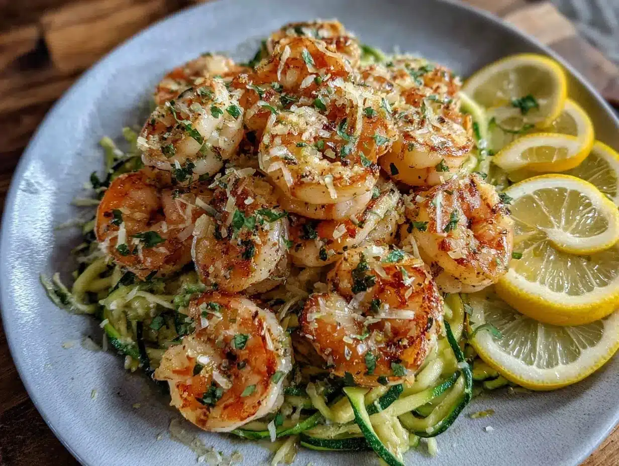 lemon garlic shrimp zoodles preparation steps