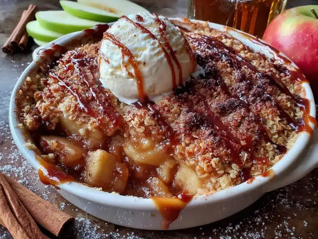 maple bourbon apple crisp - featured image