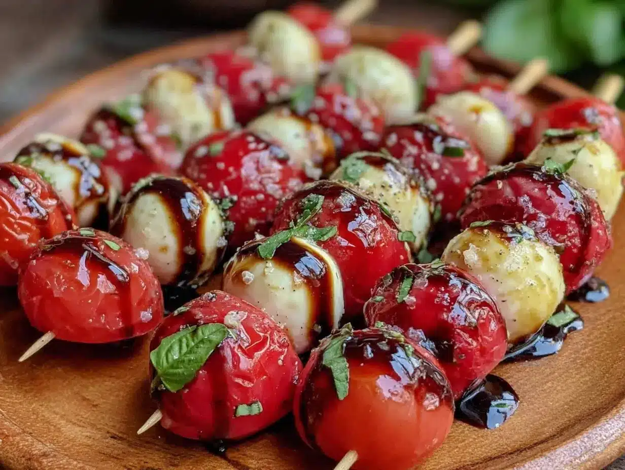 mini flag Caprese skewers preparation steps