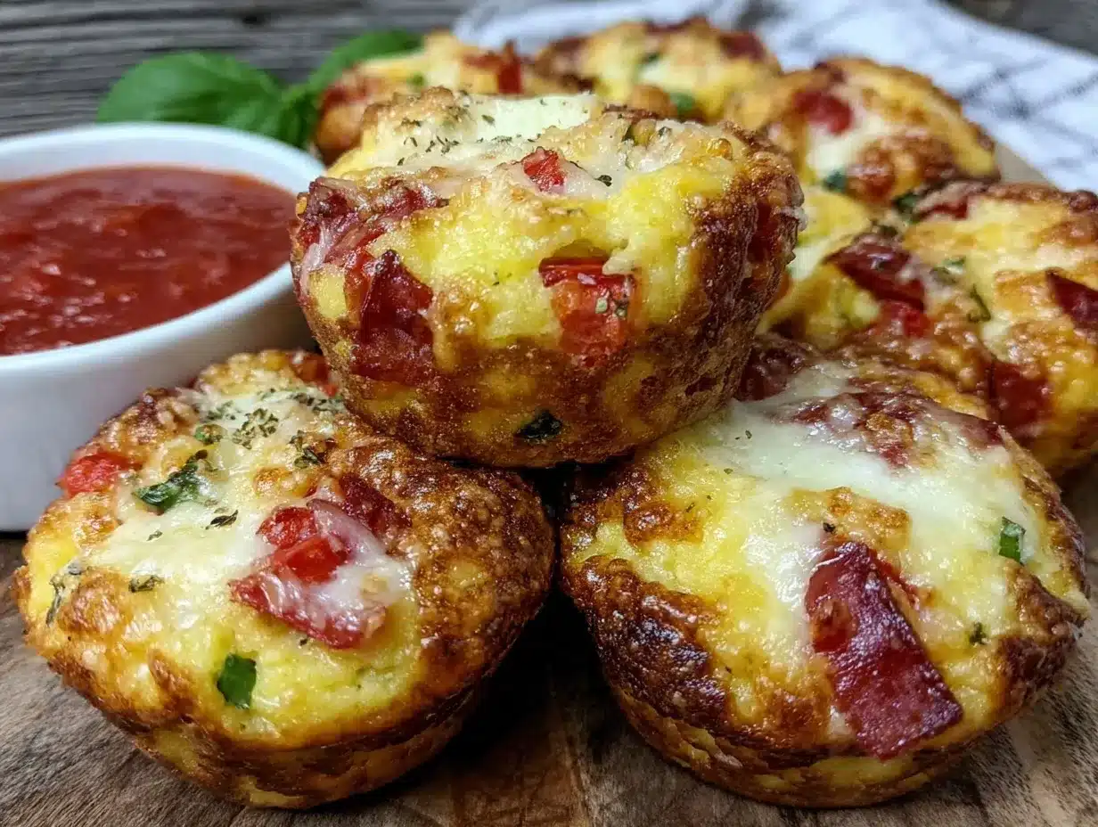mini pizza muffins preparation steps