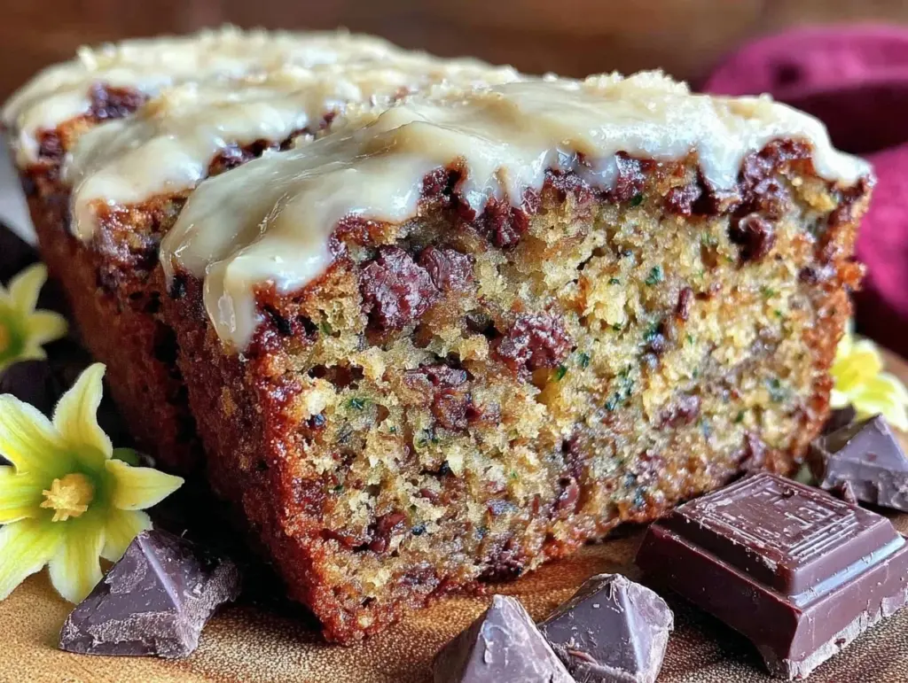 moist chocolate chunk zucchini bread - featured image