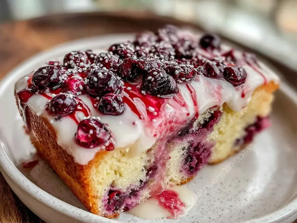 moist star-spangled lemon blueberry sheet cake - featured image