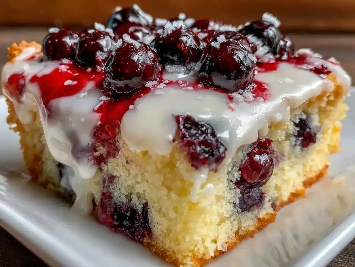 moist star-spangled lemon blueberry sheet cake preparation steps