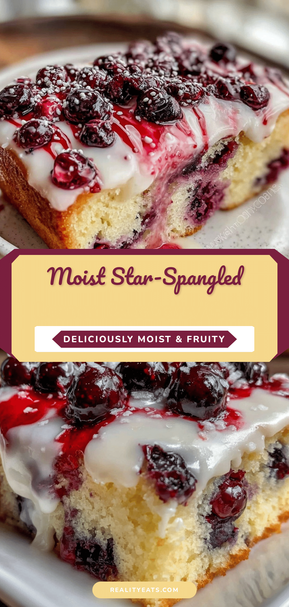 moist star-spangled lemon blueberry sheet cake recipe