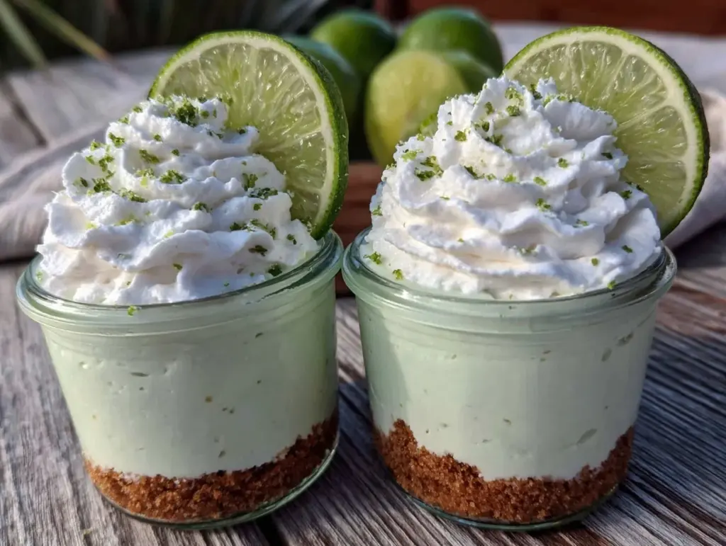 no bake key lime cheesecake cups - featured image