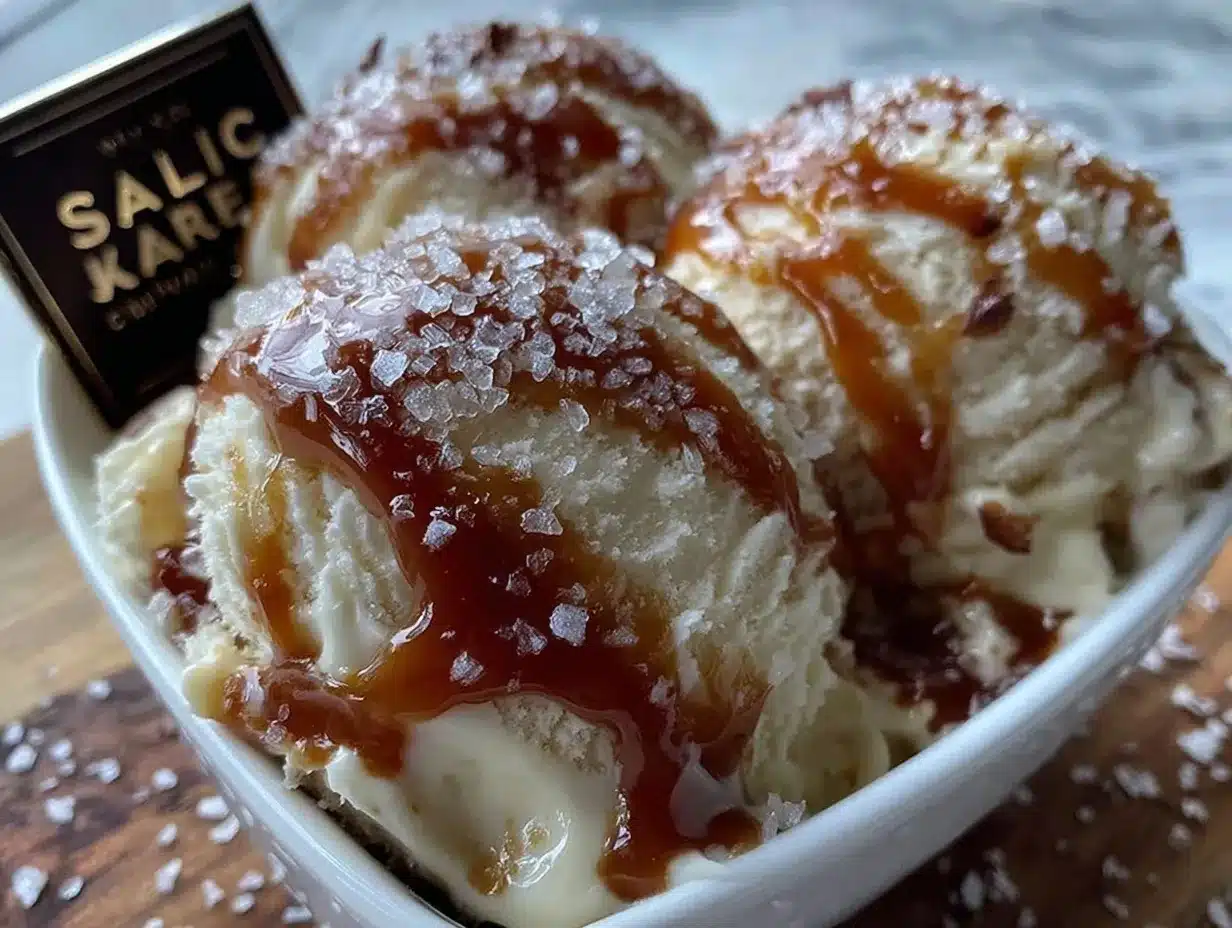 no-churn salted caramel ice cream preparation steps
