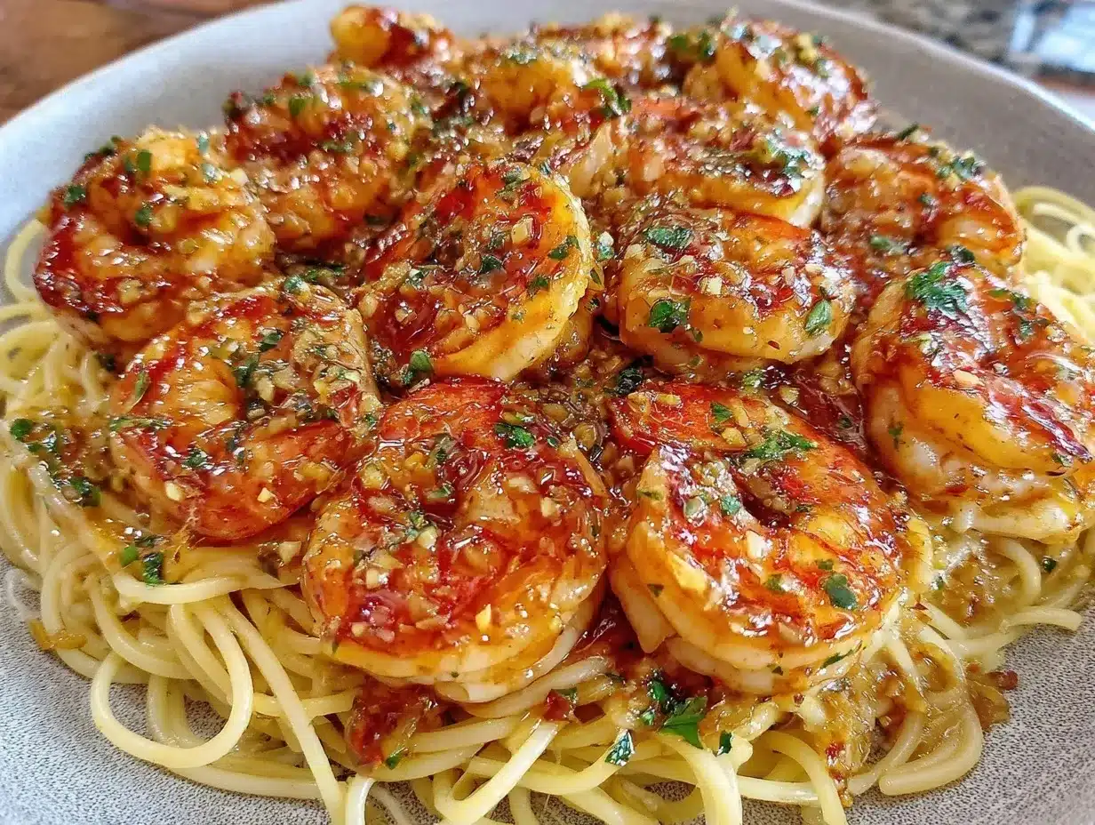 quick creamy garlic butter shrimp pasta preparation steps