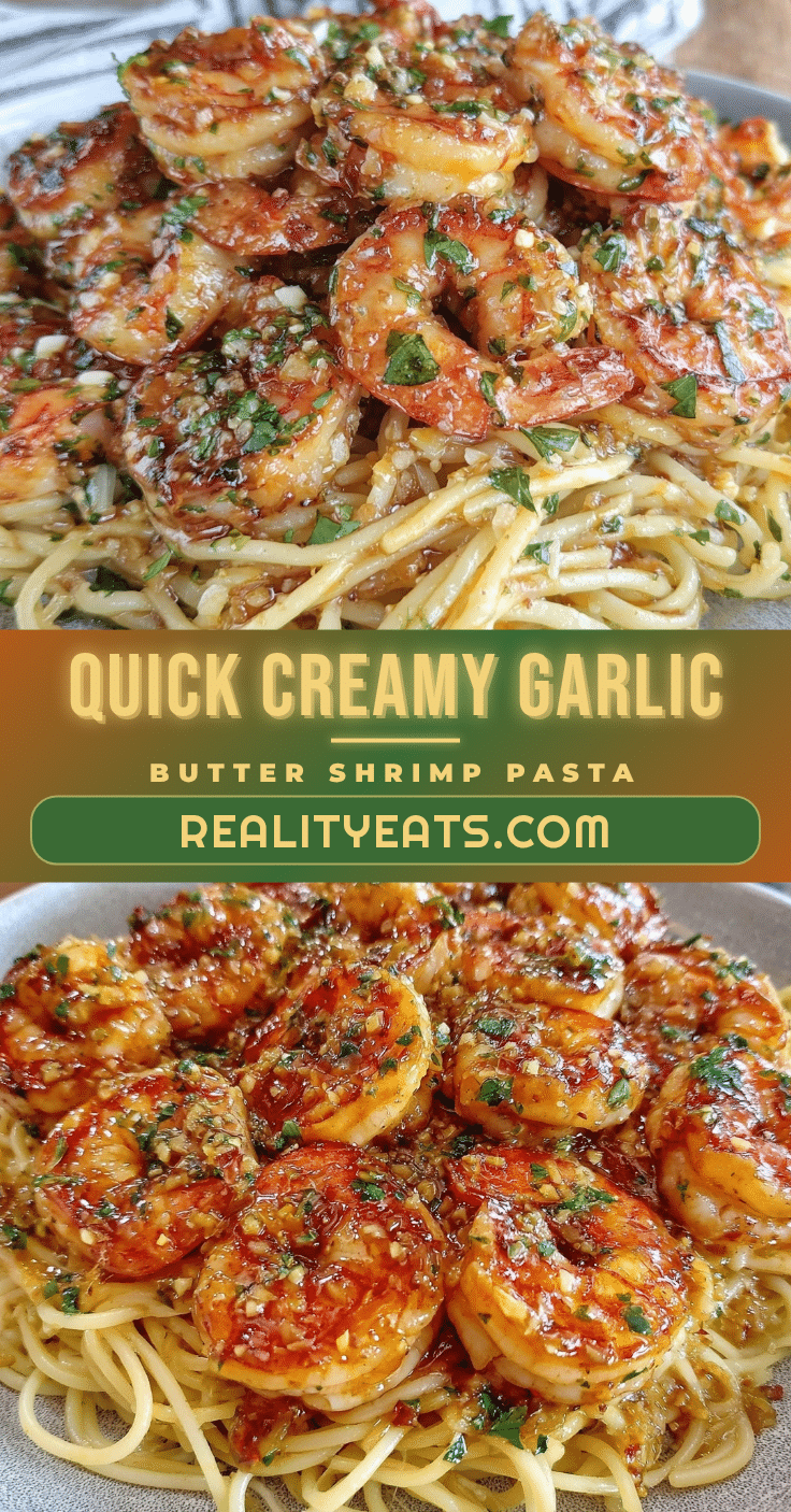 quick creamy garlic butter shrimp pasta recipe