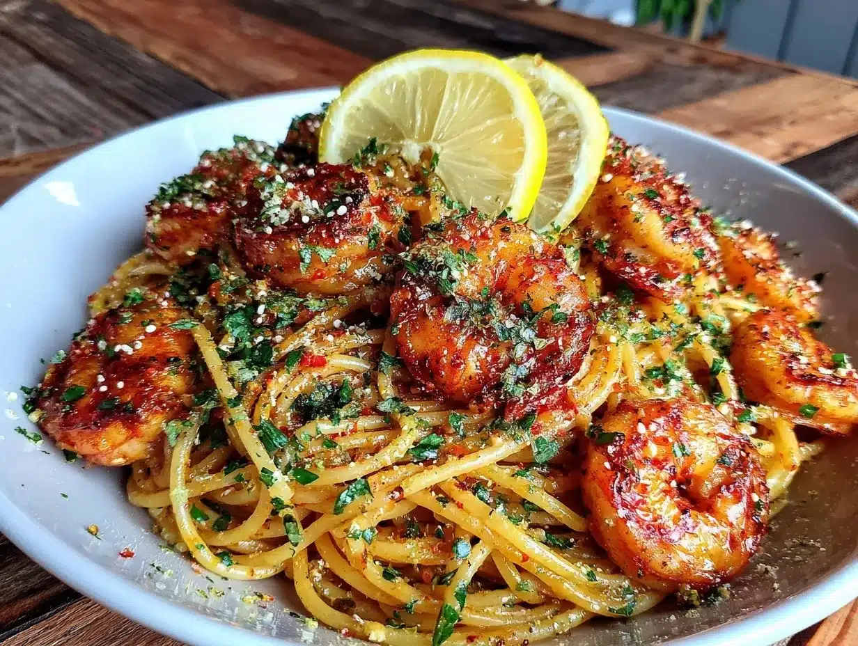 quick creamy lemon garlic butter shrimp pasta preparation steps