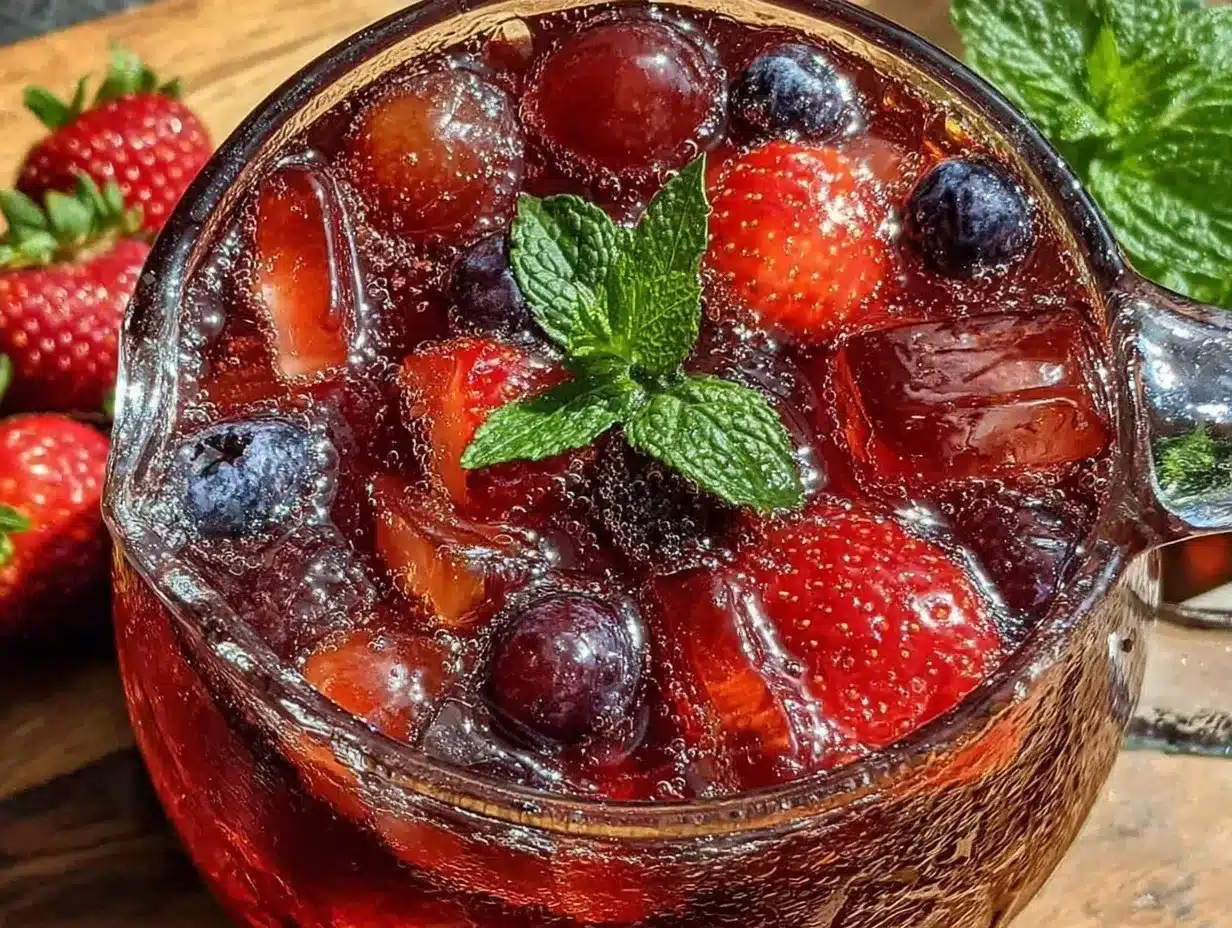 refreshing red white and blue sangria preparation steps