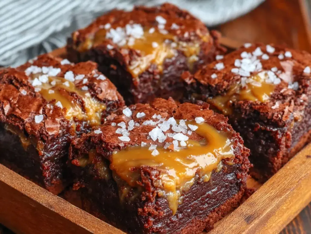 salted caramel brownies - featured image