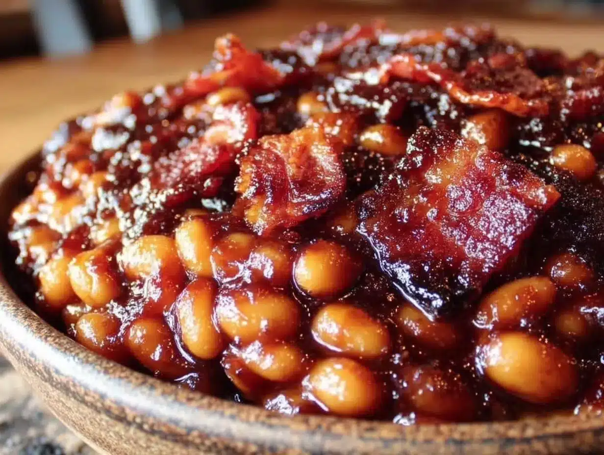 savory loaded baked beans with bacon and brown sugar preparation steps