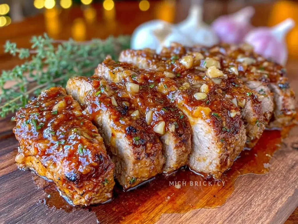 slow cooker honey garlic pork tenderloin - featured image