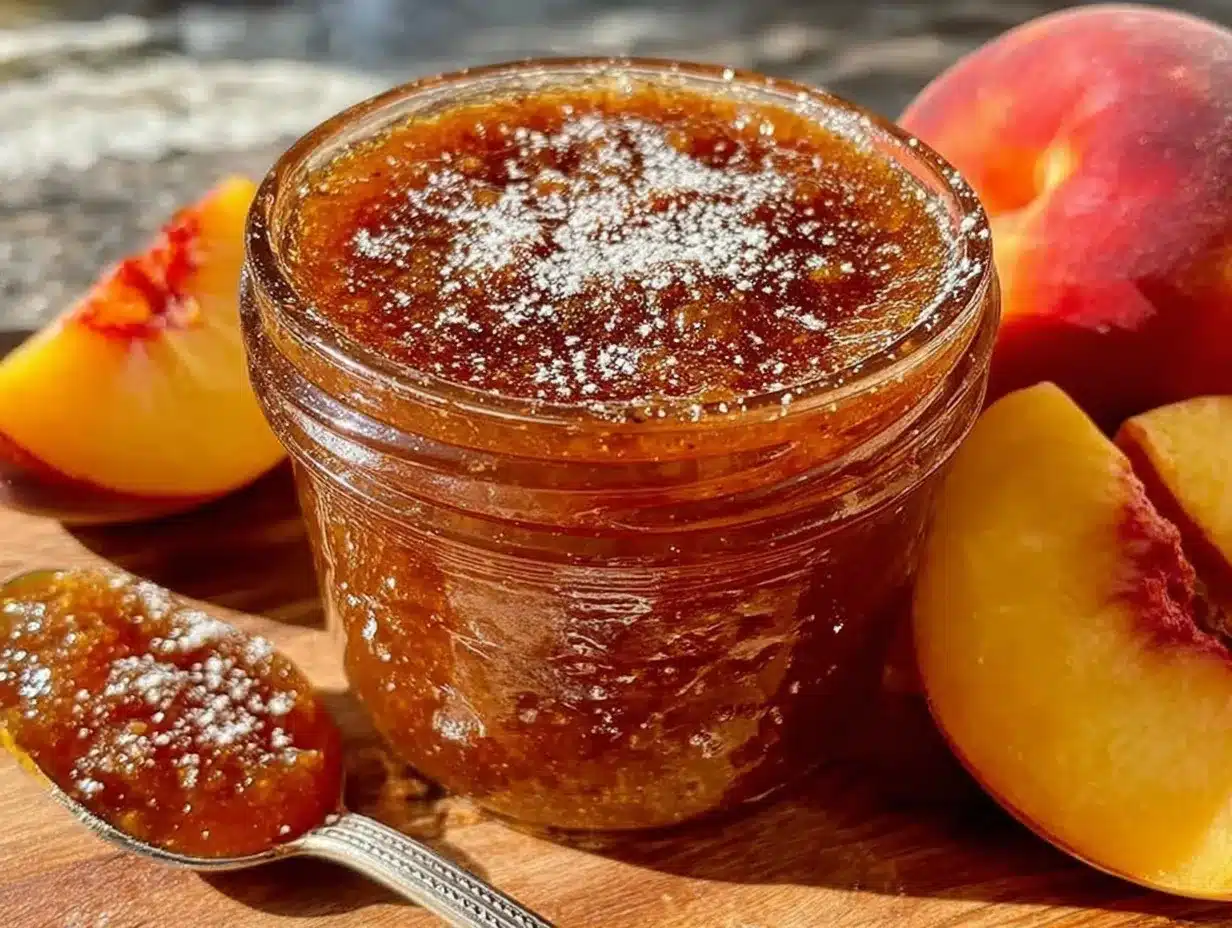 small batch cardamom peach jam preparation steps