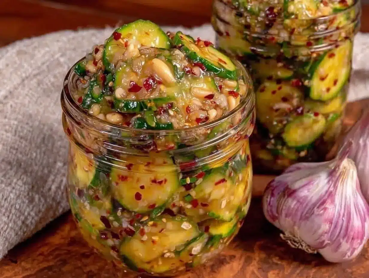 spicy garlic refrigerator pickles preparation steps
