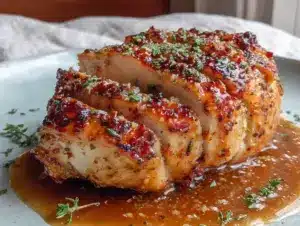 tender honey mustard baked chicken breast - featured image