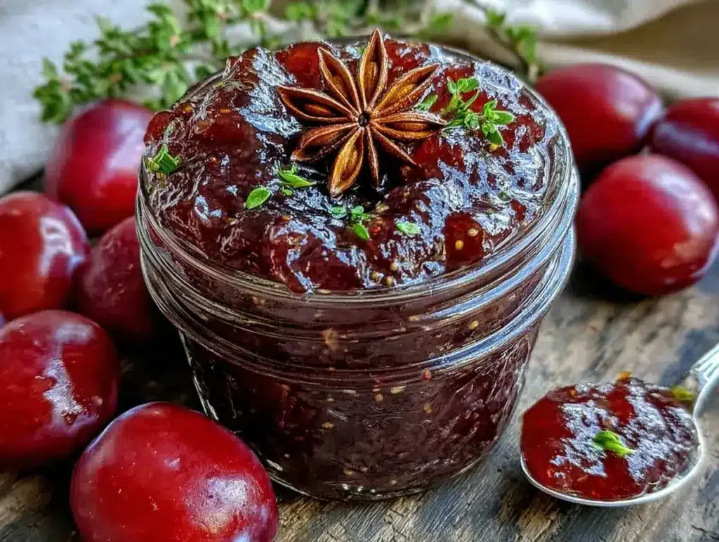 vanilla bean plum jam - featured image