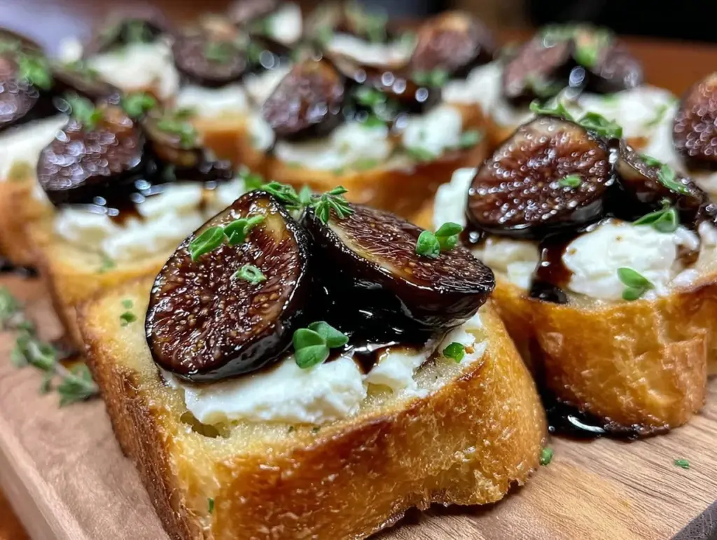 balsamic fig and goat cheese crostini - featured image