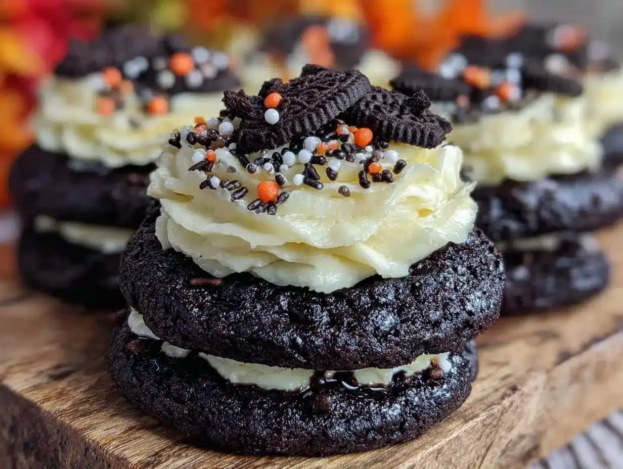black velvet cream cheese frosted halloween sugar cookies preparation steps