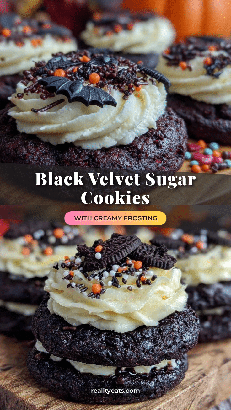 black velvet cream cheese frosted halloween sugar cookies recipe