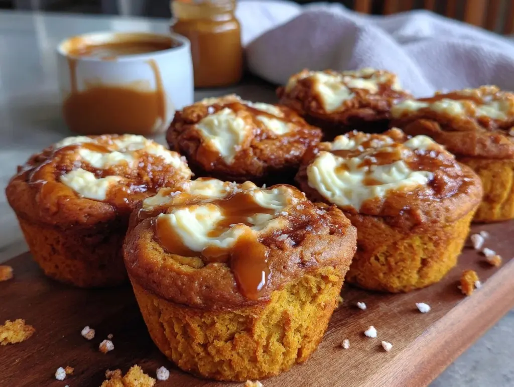 brown butter pumpkin cream cheese muffins - featured image