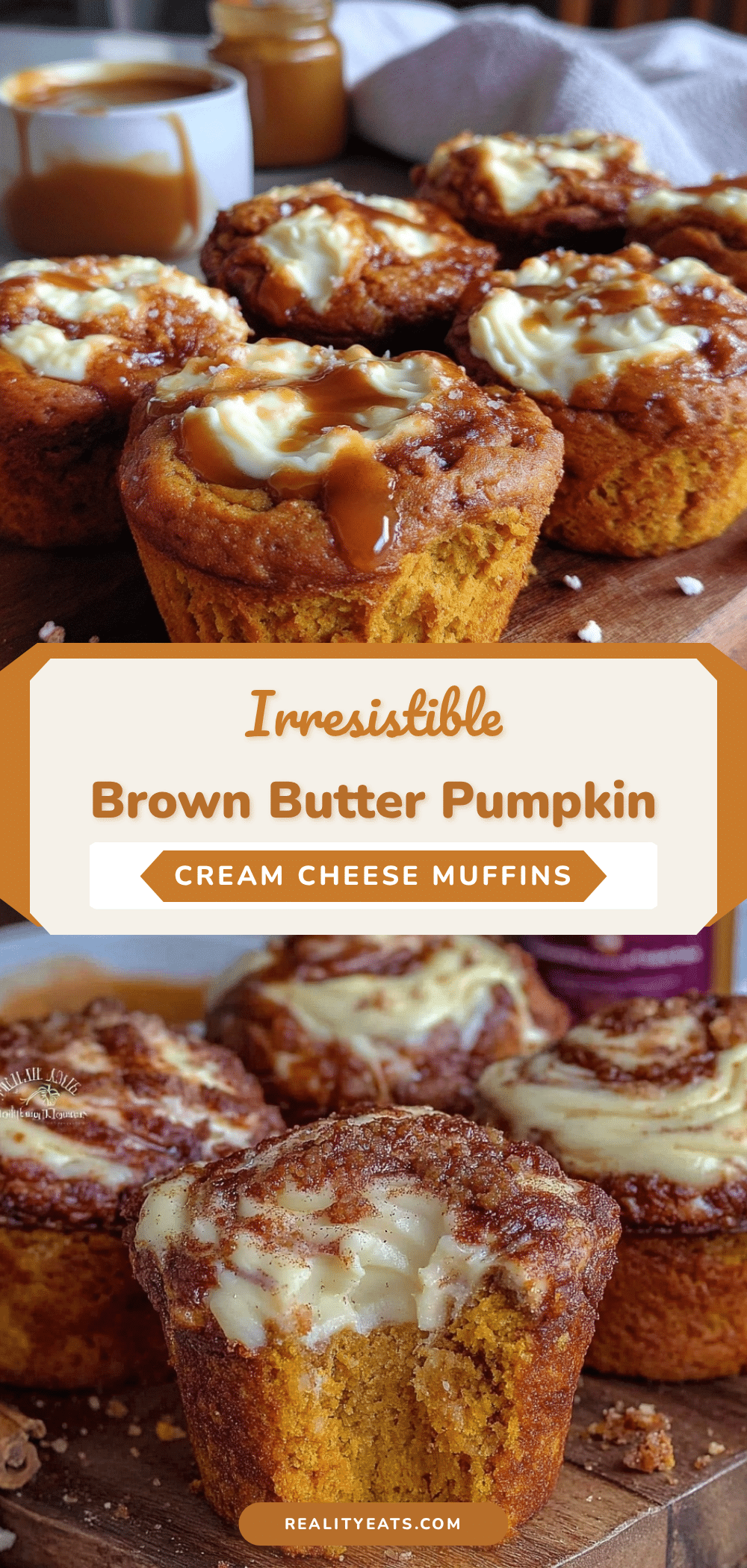 brown butter pumpkin cream cheese muffins recipe