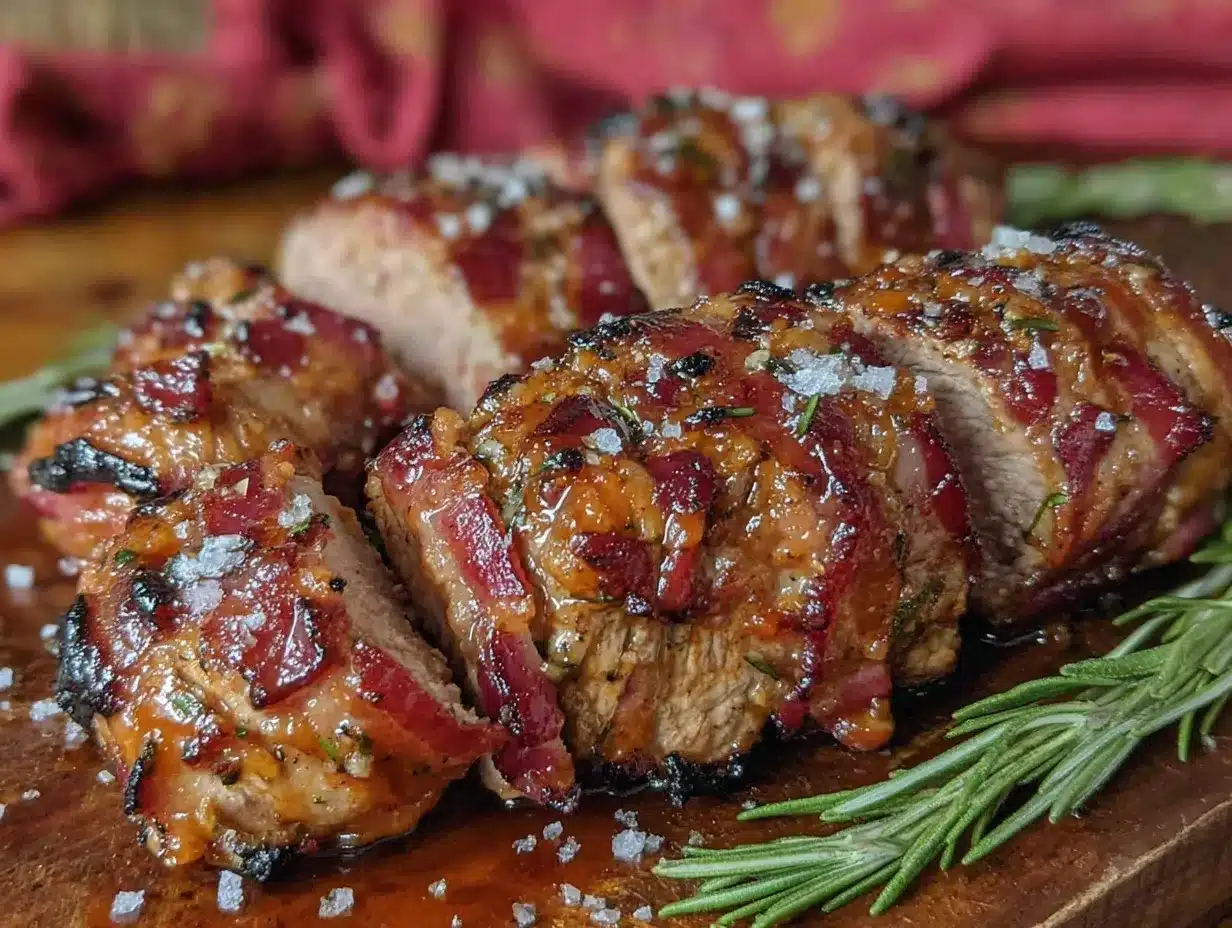 brown sugar bacon-wrapped pork tenderloin preparation steps