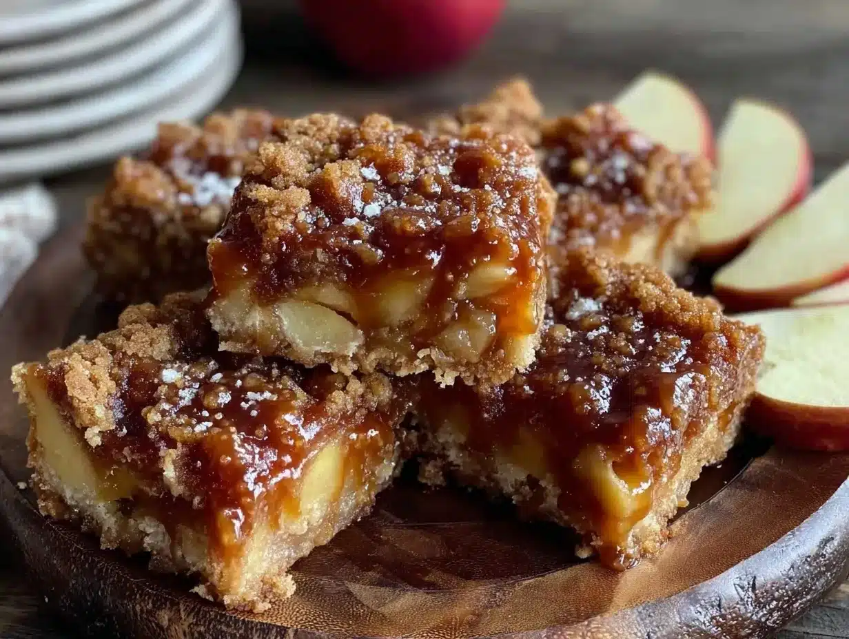 caramel apple crumble bars preparation steps