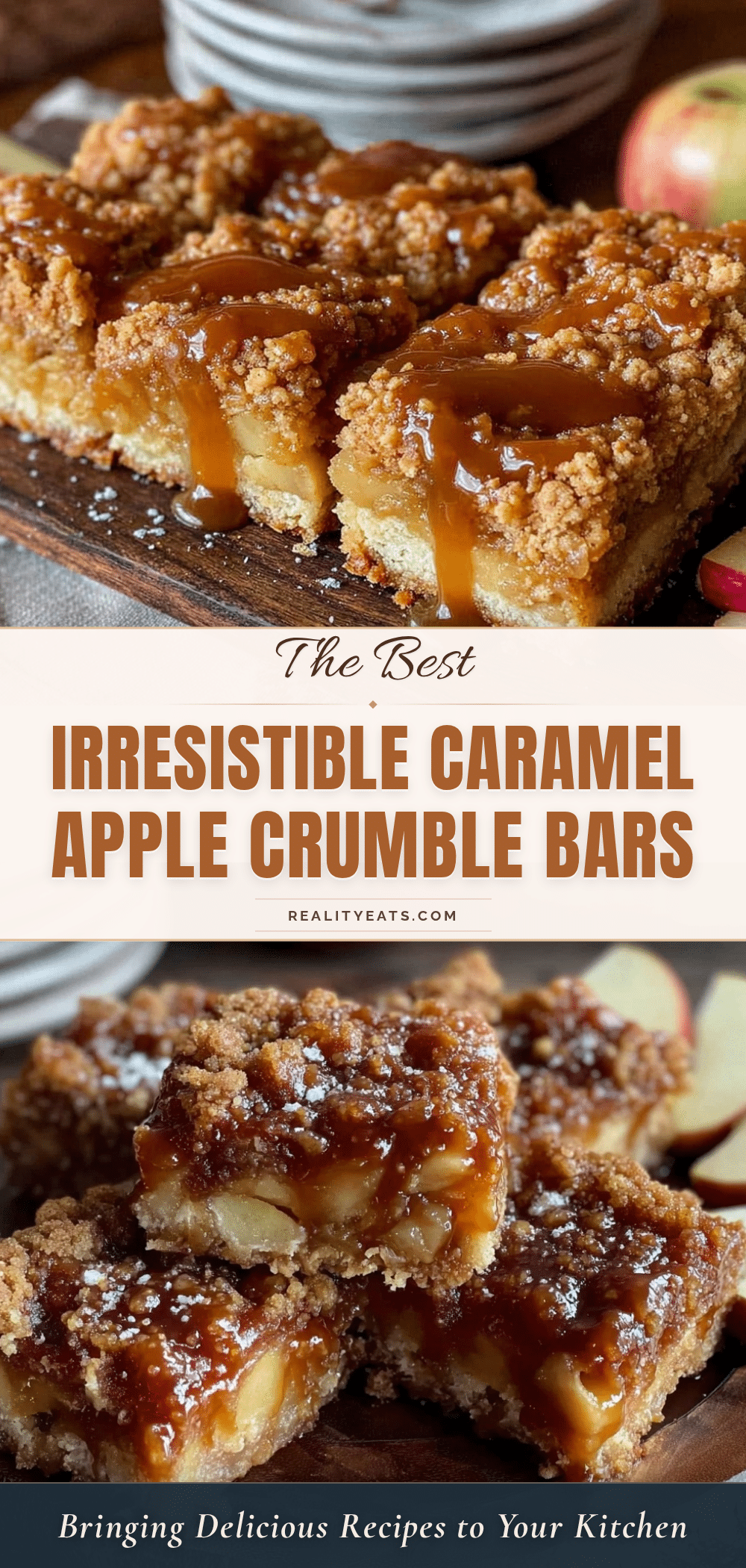 caramel apple crumble bars recipe