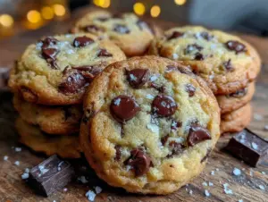 chewy brown butter chocolate chip cookies - featured image