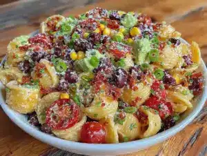 cowboy caviar pasta salad - featured image