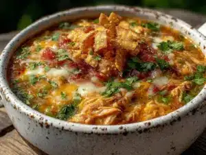 creamy crockpot chicken enchilada soup - featured image