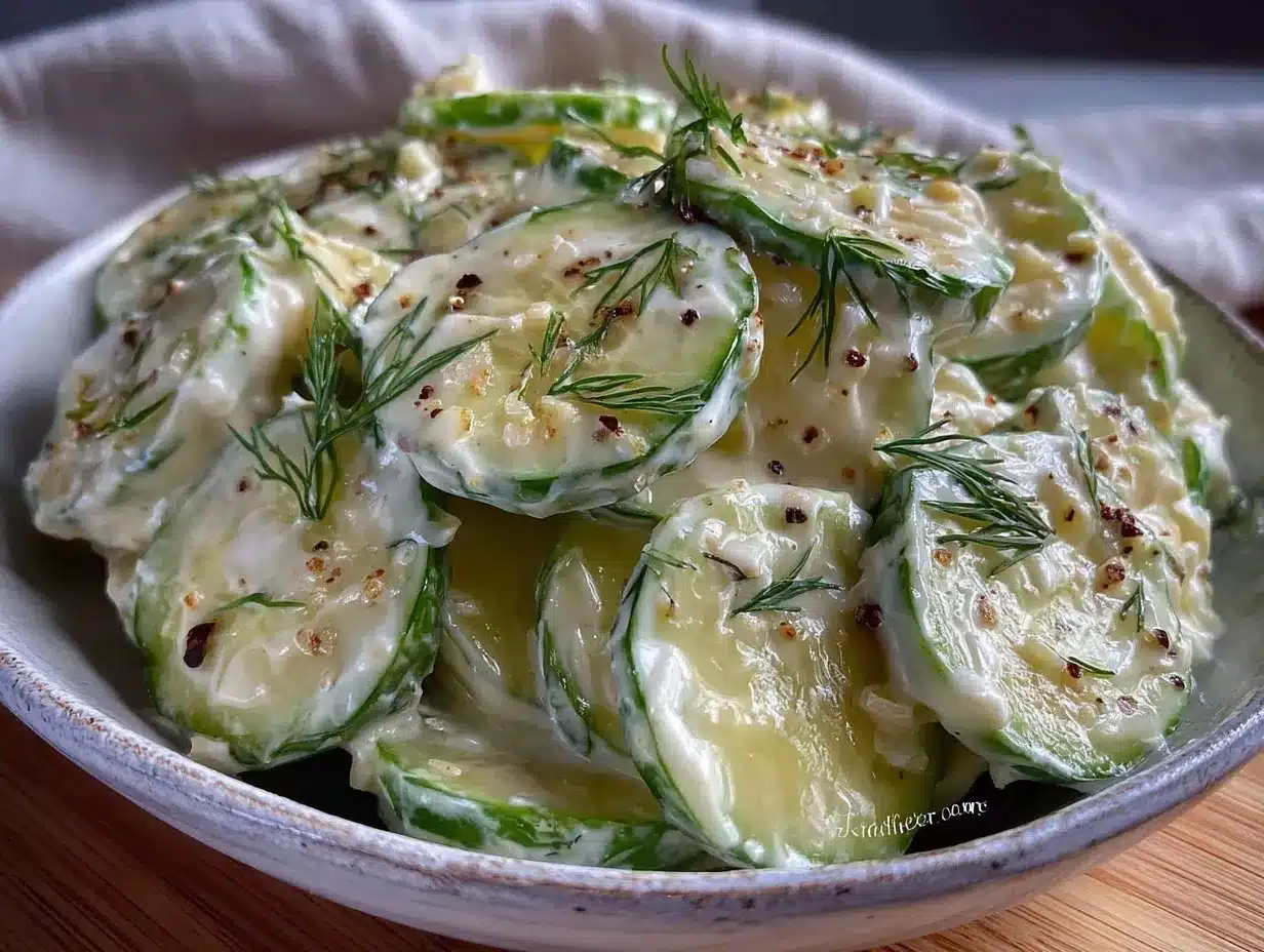 creamy cucumber dill salad preparation steps