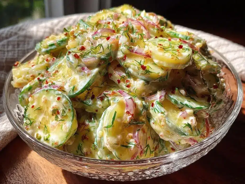 creamy cucumber salad - featured image