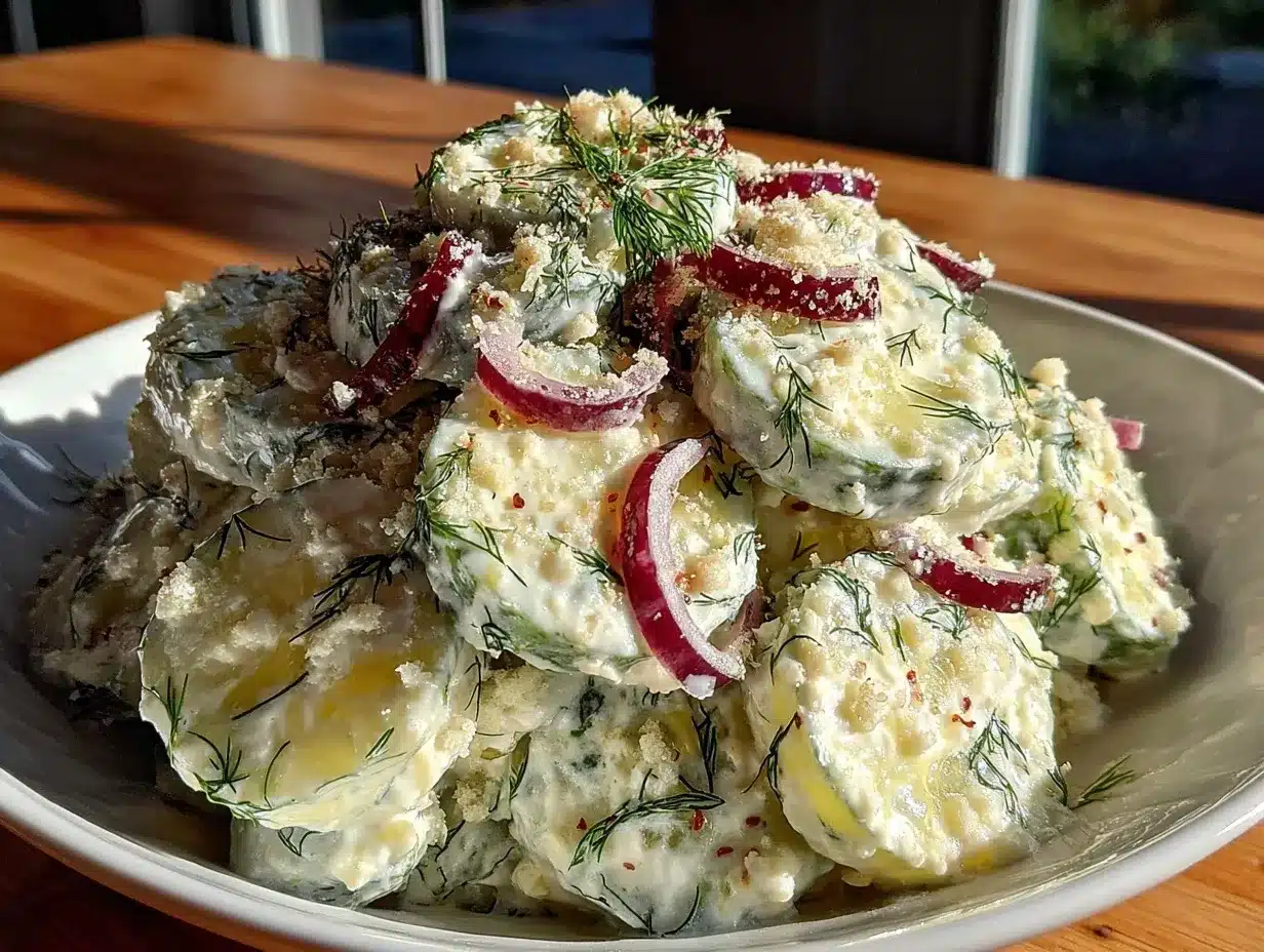 creamy cucumber salad preparation steps