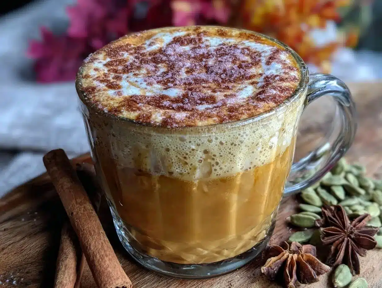 creamy homemade pumpkin chai latte preparation steps