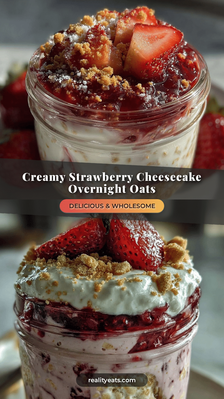 creamy overnight oats strawberry cheesecake jar recipe recipe