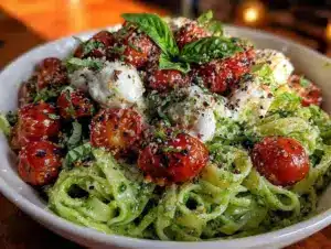 creamy pesto pasta - featured image