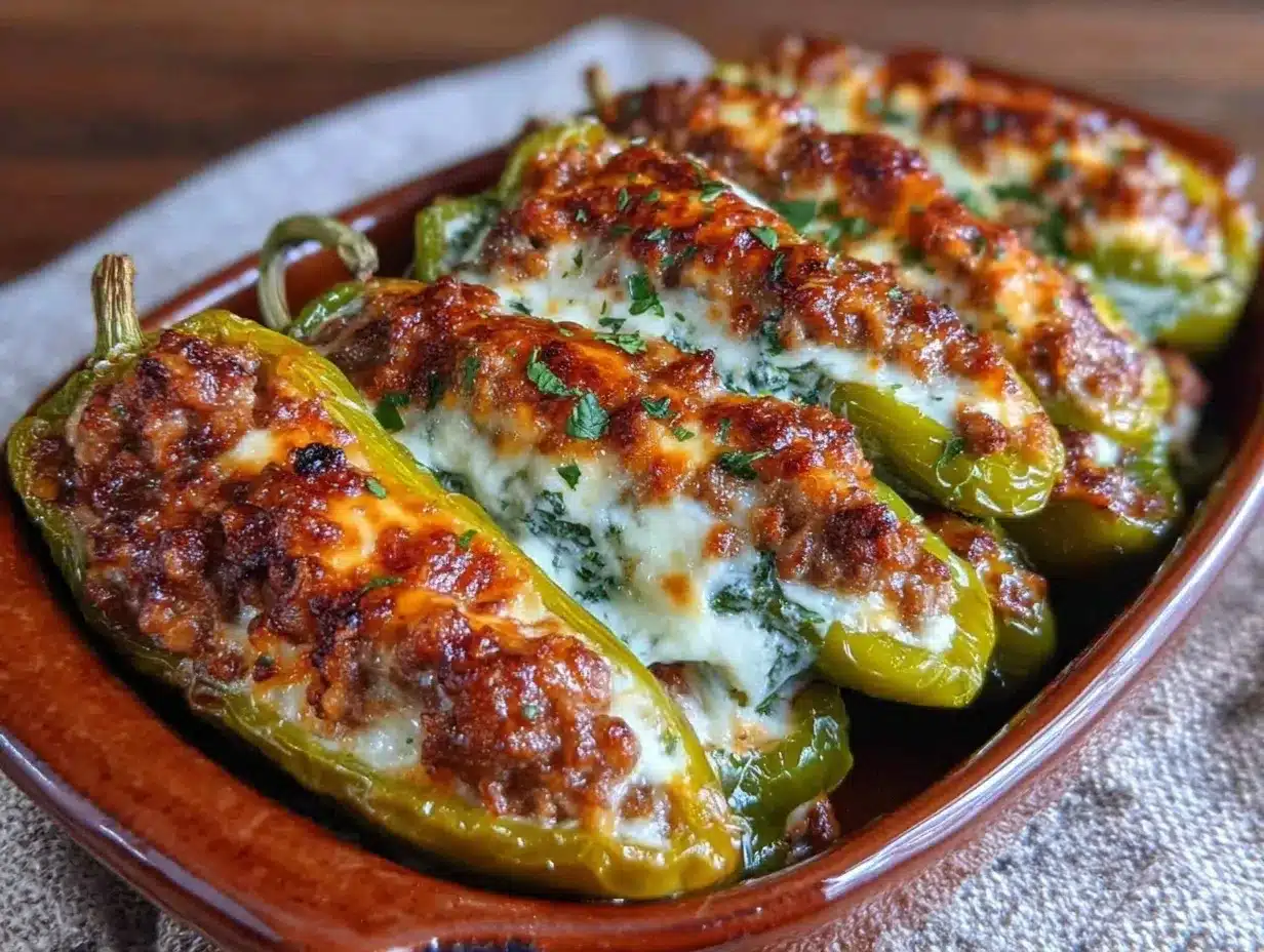 creamy stuffed banana peppers preparation steps