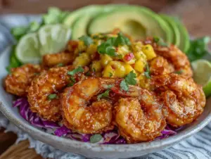 crispy air fryer shrimp taco bowl - featured image