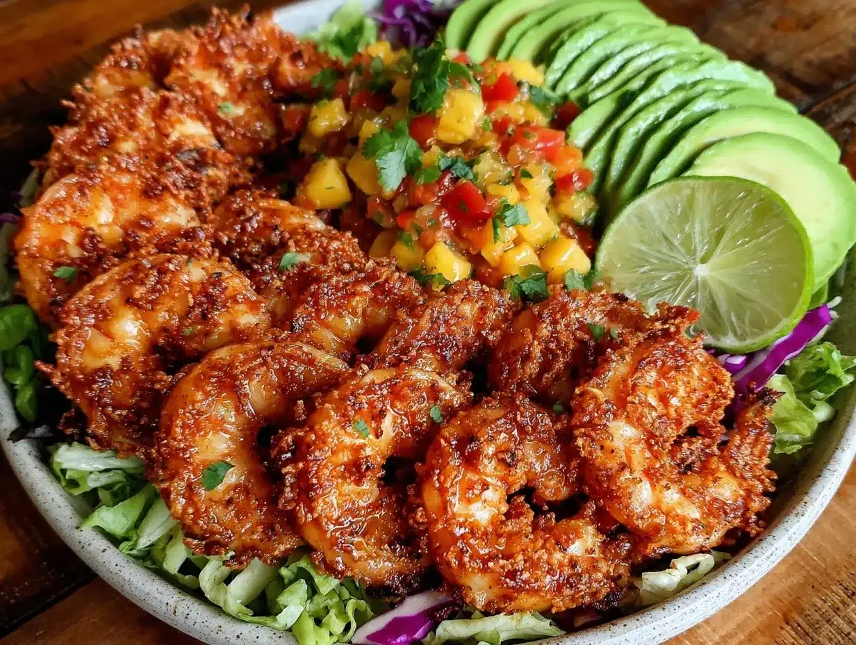 crispy air fryer shrimp taco bowl preparation steps